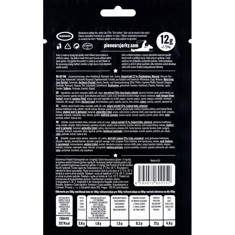 Pioneer's Jerky Hovězí original 12 g x 12 ks v...